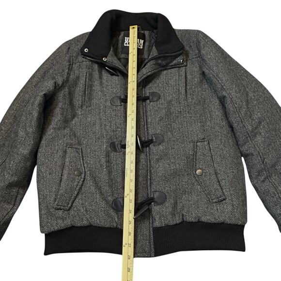 Urban Classics Jacket Coat Mens Size XL Dark Gray Herringbone Wool Blend Warm - Picture 11 of 12